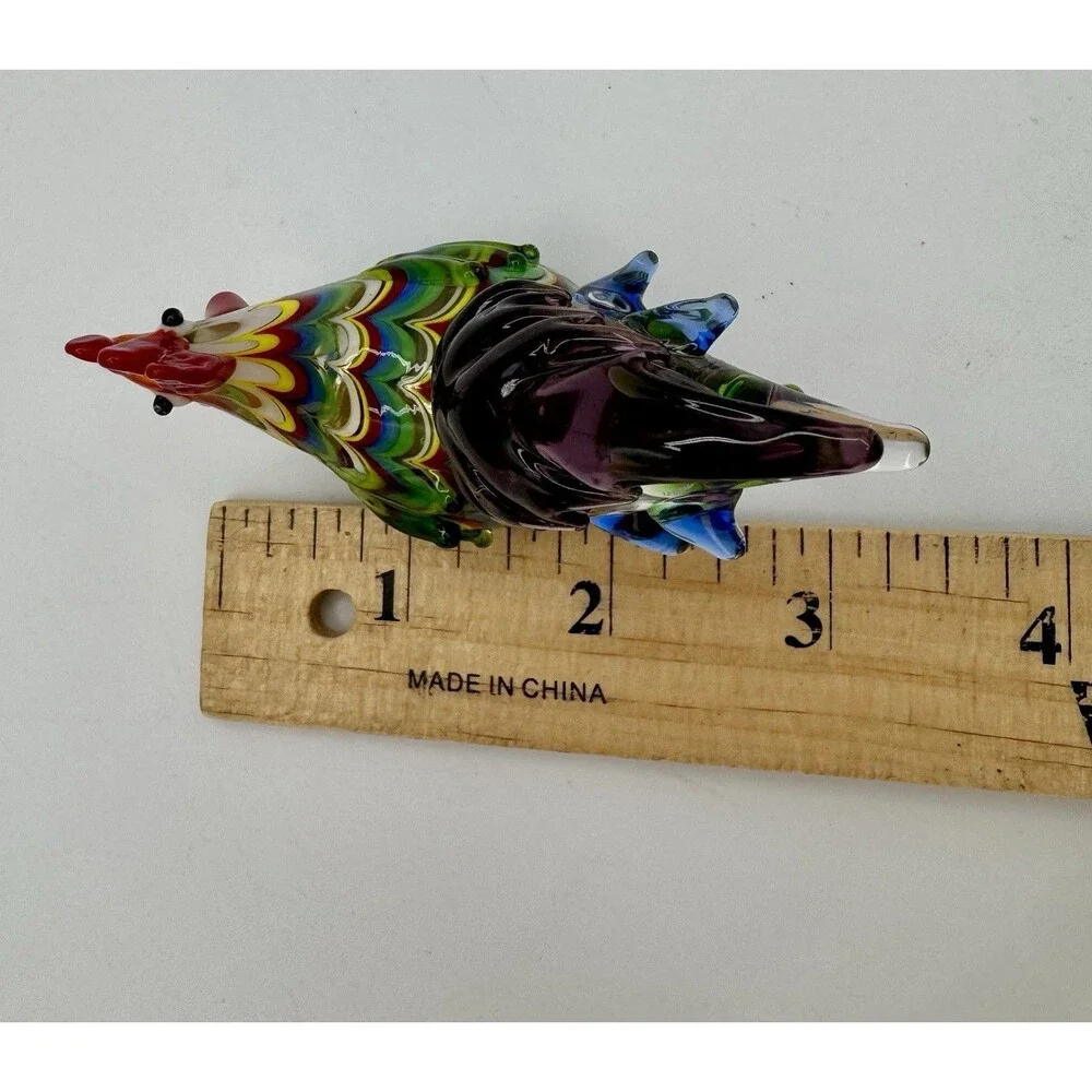 Fitz & Floyd FF Art Glass Menagerie Rooster Hen Chicken 3